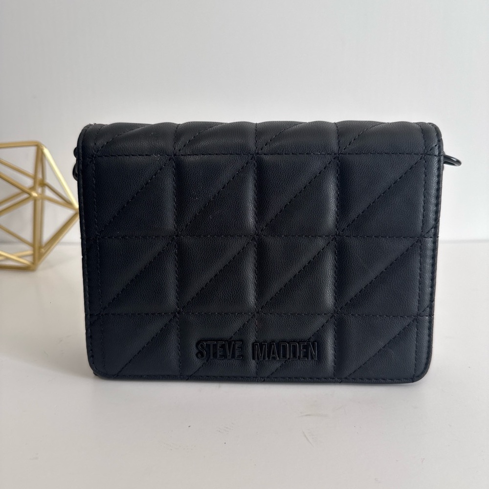 Steve Madden Quilted Black Crossbody Bag